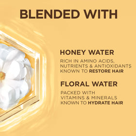 Garnier bottle label emphasizing recycled plastic packaging and eco benefit
