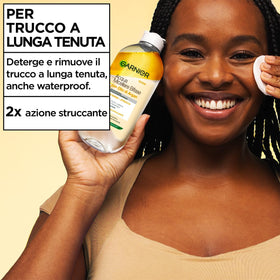 Garnier close-up of product texture showing clear water and oil separation for gentle hydration