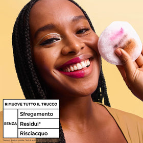 Garnier cotton pad soaked with micellar argan solution ready to lift makeup gently