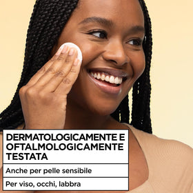 Garnier product label detail highlighting dermatological and ophthalmological testing benefits