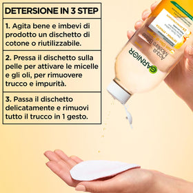 Garnier removing waterproof mascara on lashes demonstrating effective dissolve without rubbing