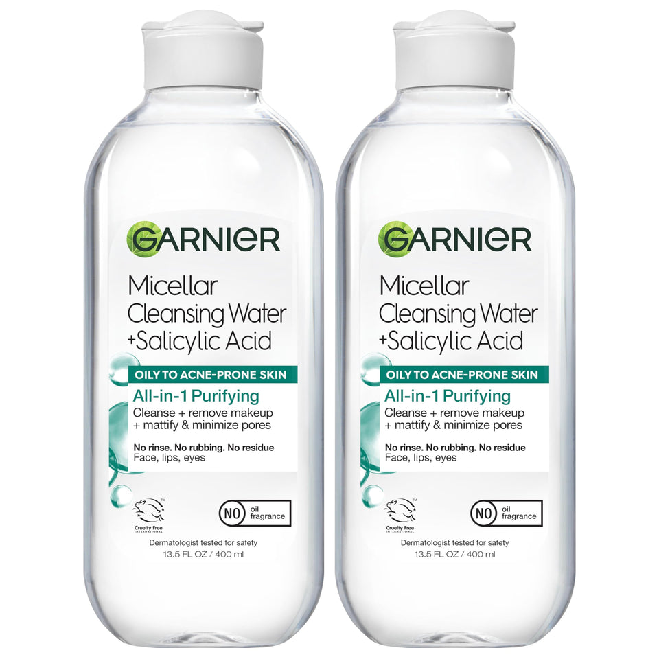 Garnier front packaging showing two bottles and pack benefit