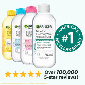 Garnier size comparison in hand illustrating travel-friendly volume