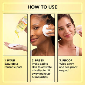 Garnier bottle beside cotton pads ready for a no-rinse cleansing routine