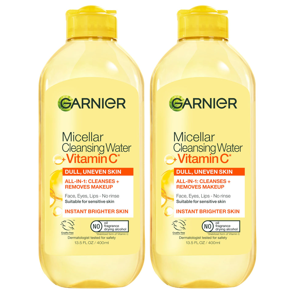 Garnier bottle front label showing product name and vitamin C benefit