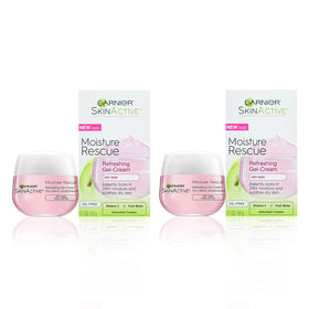 Garnier front packaging showing two 1.7 oz jars with benefits