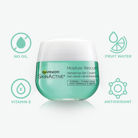garnier gel-cream texture close-up displaying lightweight finish and quick absorption benefit