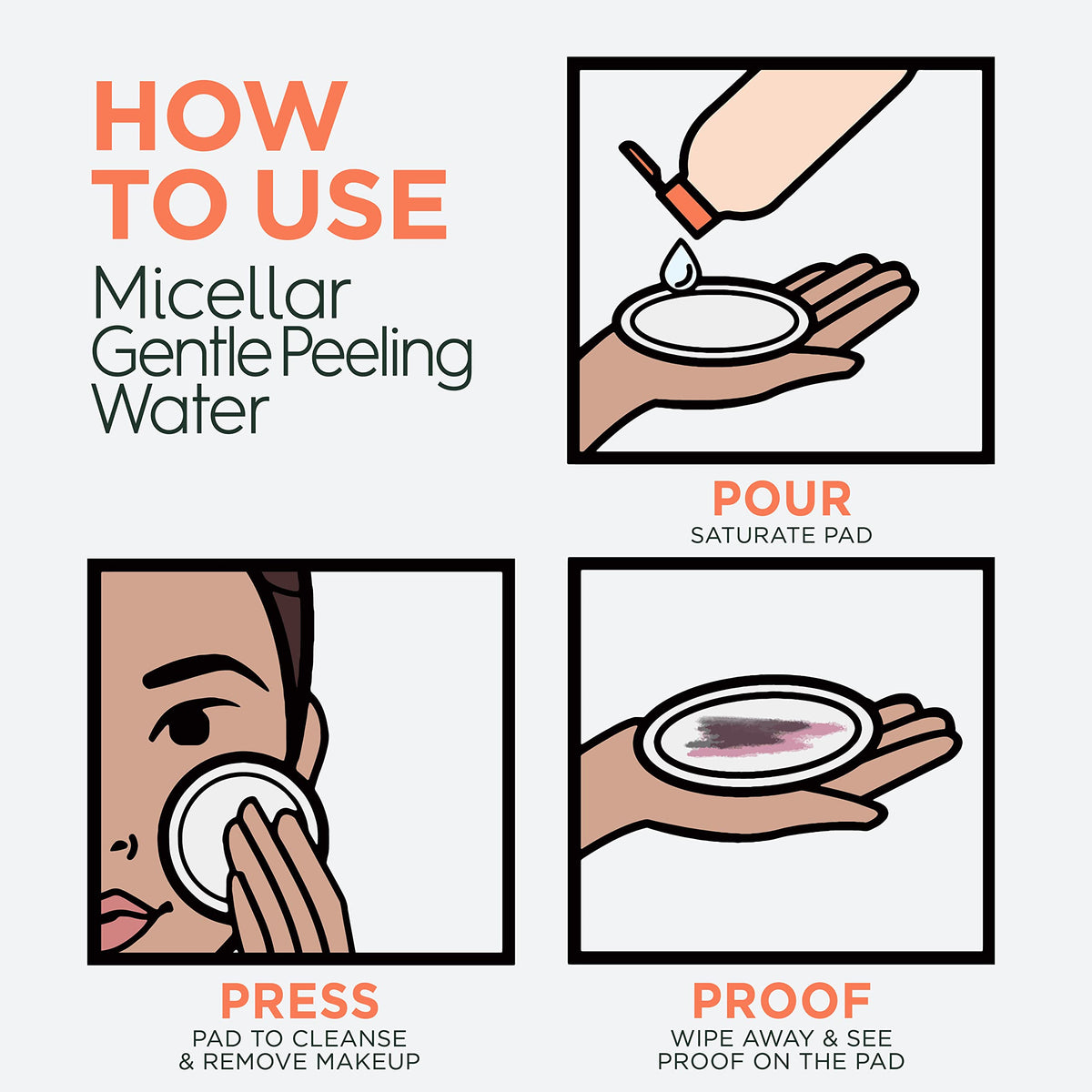 Garnier nighttime removal routine showing makeup-free smooth skin