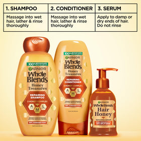 Garnier recycled plastic bottle detail emphasizing sustainability and eco-conscious benefit
