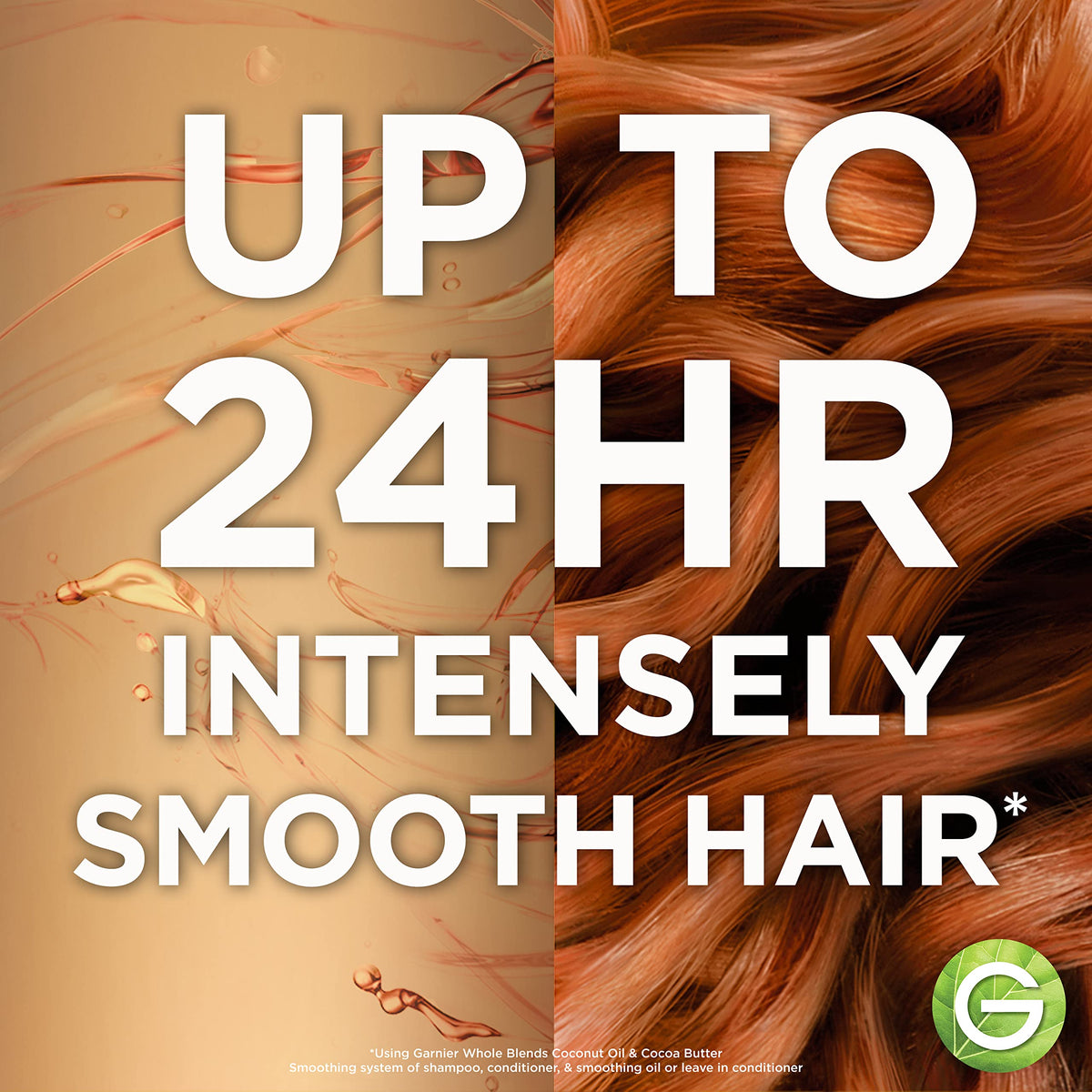 Garnier shampoo in hand showing easy application and control