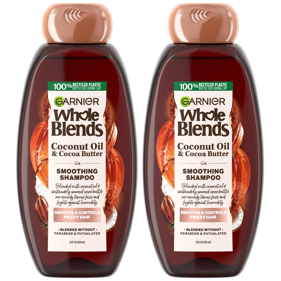 Garnier whole blends front packaging shows bottle and benefit
