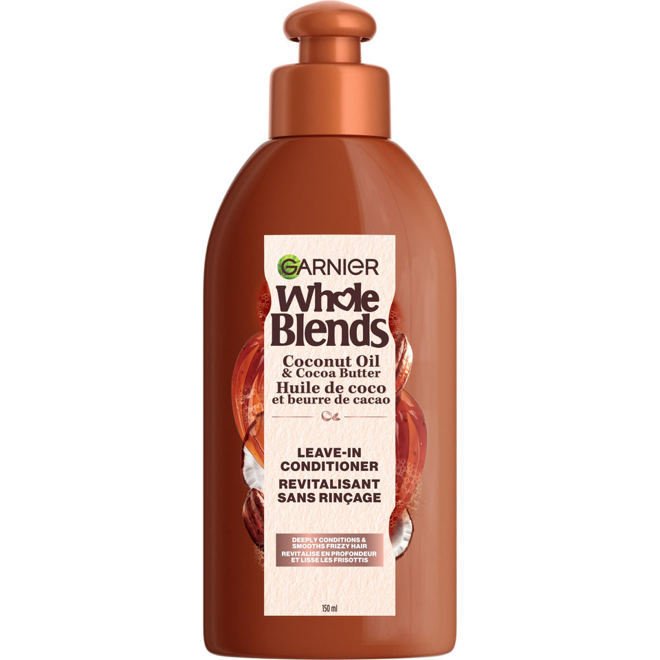 Garnier Whole Blends front packaging showing bottle and benefits