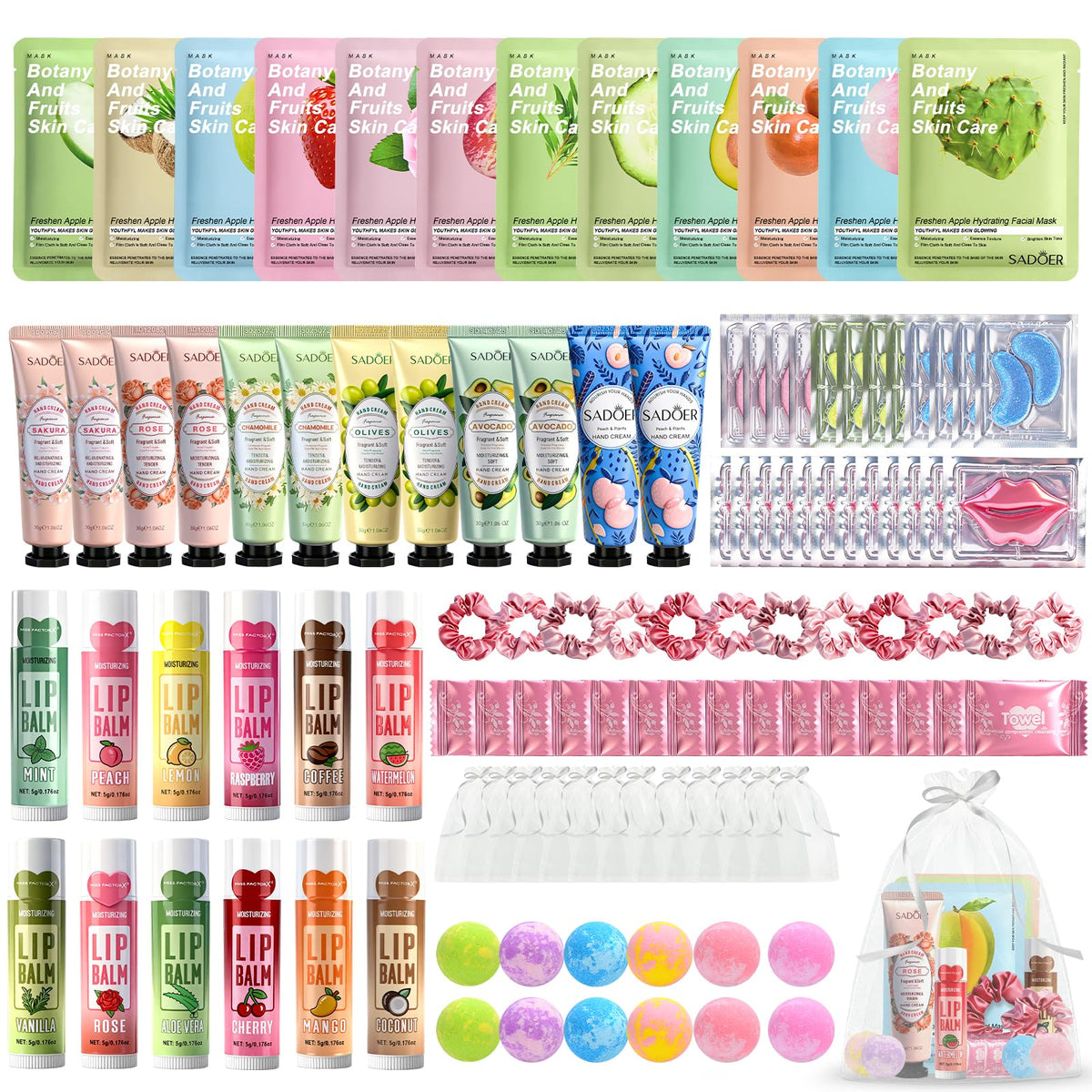 GARPGONA front packaging showing full 108-piece spa kit and benefits