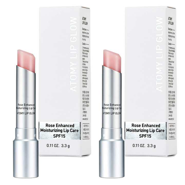 GASHINA STORY Atomy Lip Glow front packaging showing product pair and branding benefit