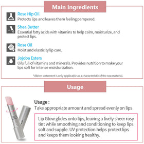 GASHINA STORY Atomy Lip Glow held in hand to show compact size and travel convenience