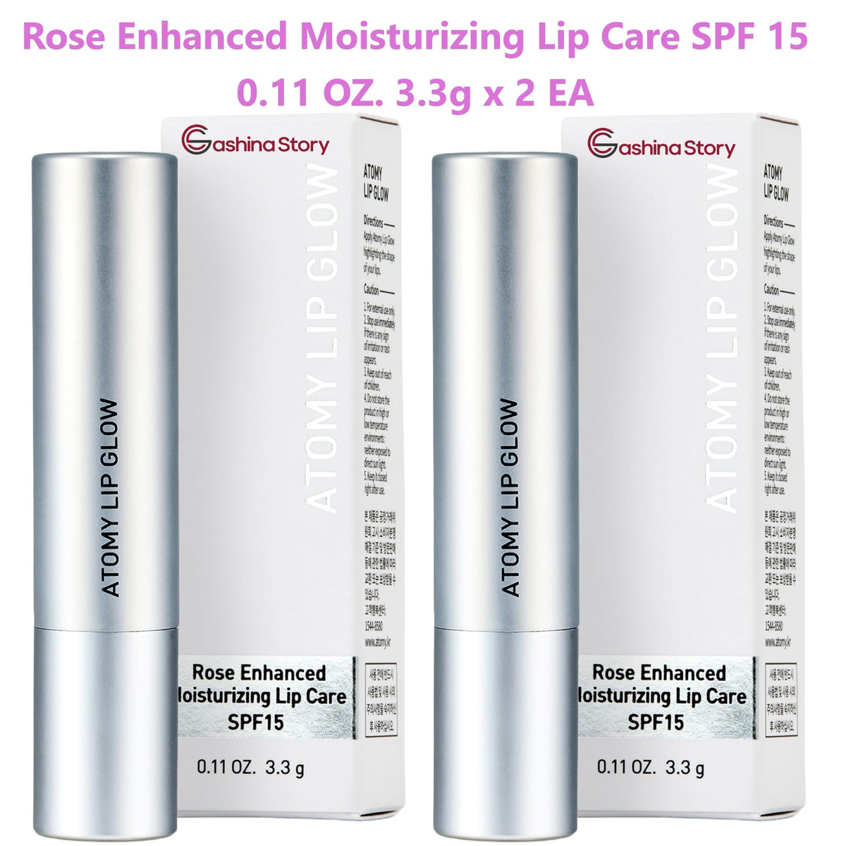 GASHINA STORY Atomy Lip Glow twist-up texture revealing smooth balm for easy application