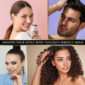 Gatsby Tancho styled slick-back haircut demonstrating strong neat hold benefit