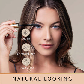 Gaya Cosmetics before and after lashes comparison highlighting buildable volume benefit