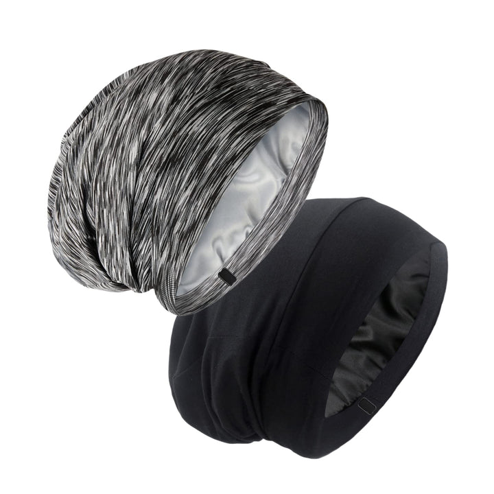 GB Selected front view of black satin-lined bonnet shows full coverage and style benefits