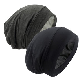 GB Selected front view of black satin-lined bonnet showing shape and fit benefit