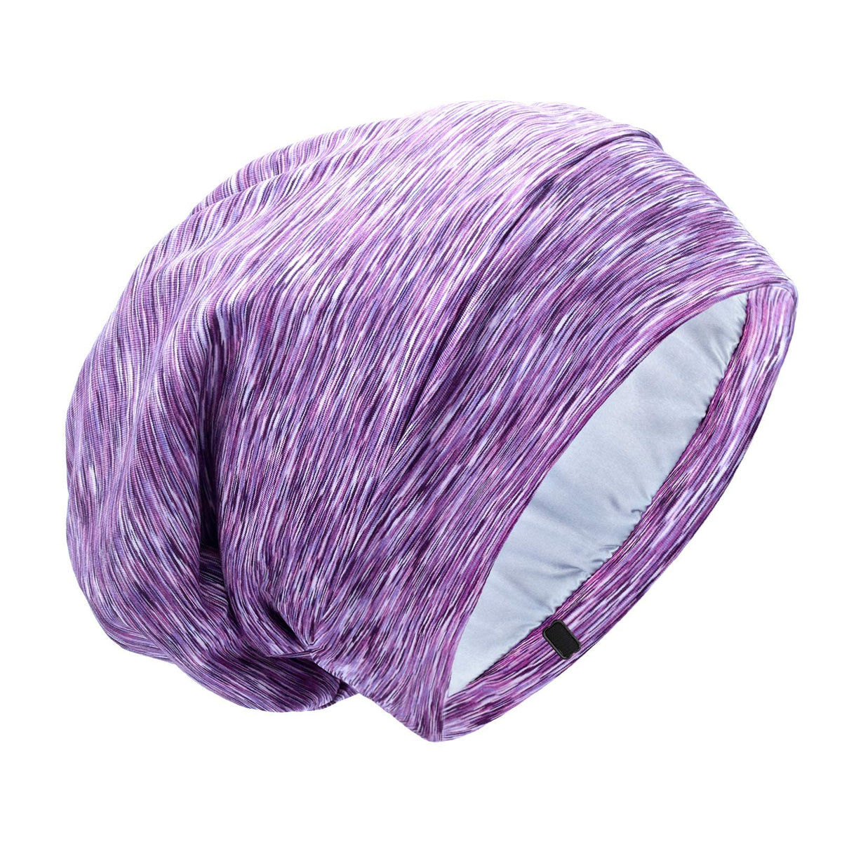 GB Selected bonnet front view in heather purple showing neat fit and color