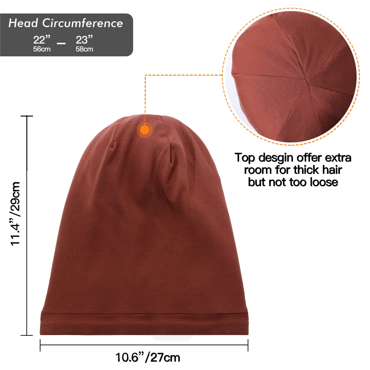 GB Selected bonnet on hands showing size and scale for varied hair volumes