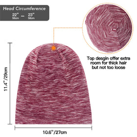 GB Selected slouchy beanie worn on model offering full-cover hair protection