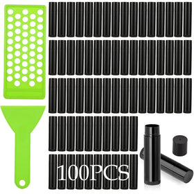 GBACHOOSE front pack view showing 100 black tubes and included tray for neat storage