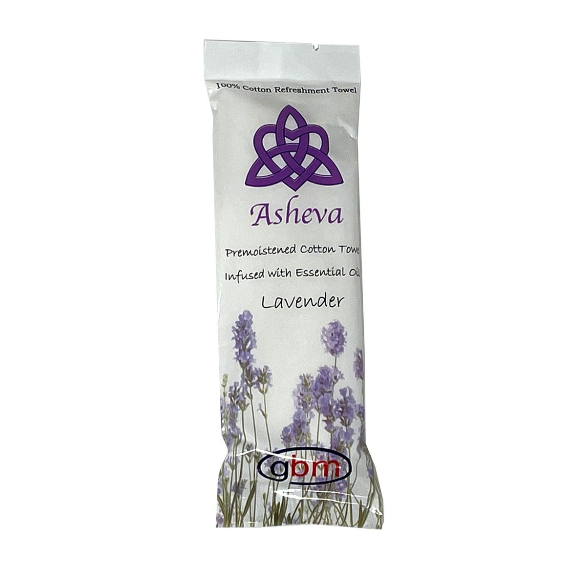 GBM Asheva towel unfolded showing moist cotton surface for quick refreshment