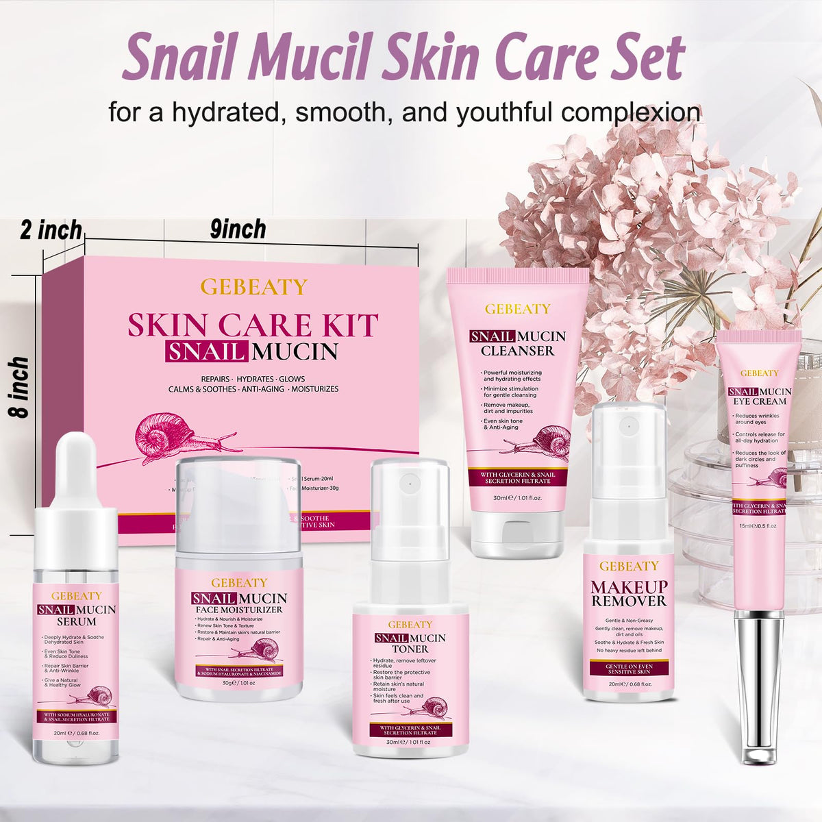 GEBEATY eye cream tube detail highlighting soothing care for delicate eye area
