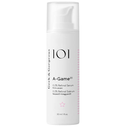 Geek & Gorgeous A-Game 20 front bottle showing sleek packaging and potency