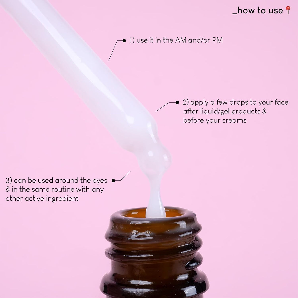 Geek & Gorgeous serum being applied to skin displaying fast absorption and smoothing effect