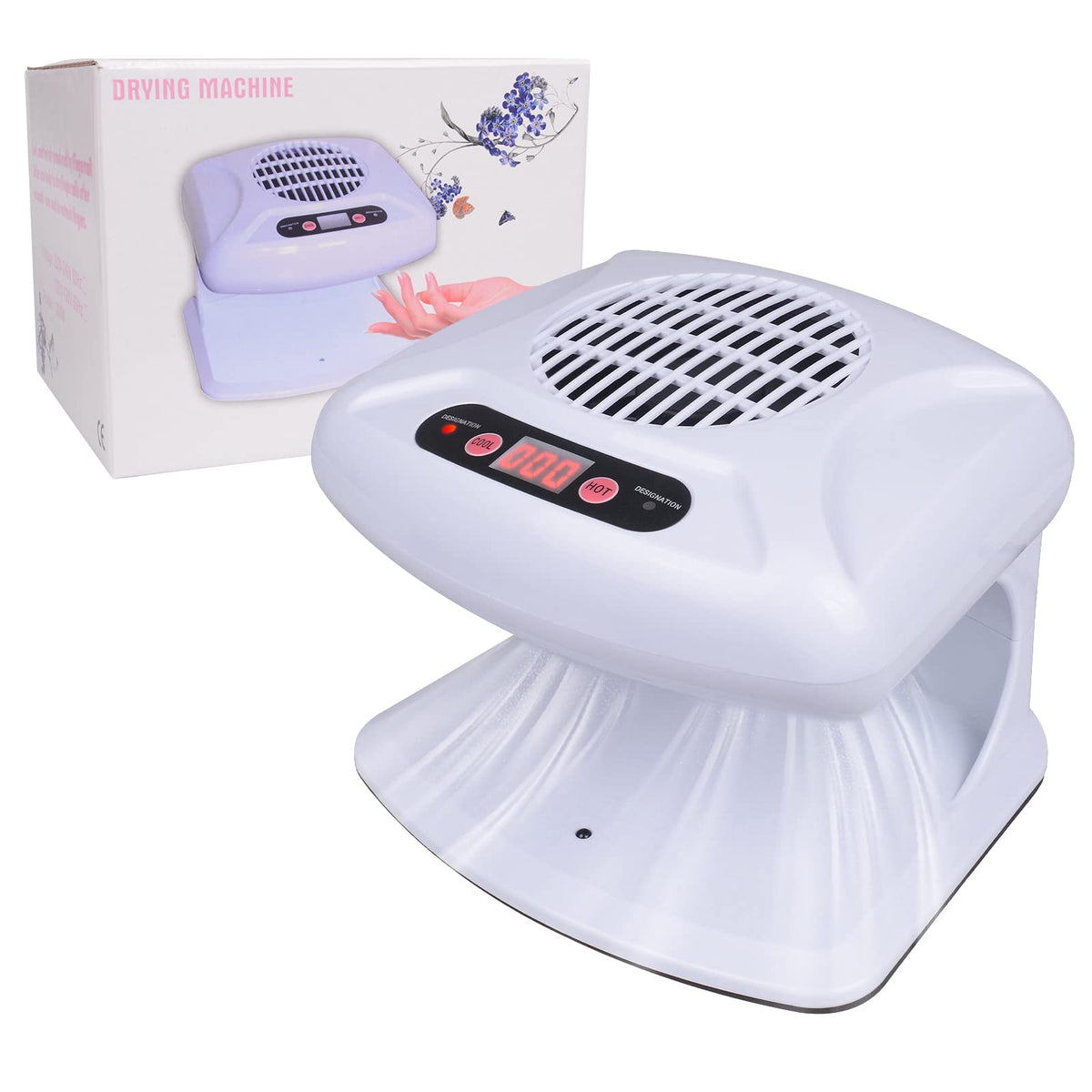 Gegong front view of light-blue nail dryer showing compact design and fast drying benefit