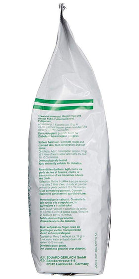 GEHWOL foot soak in use with feet immersed for visible freshness benefit