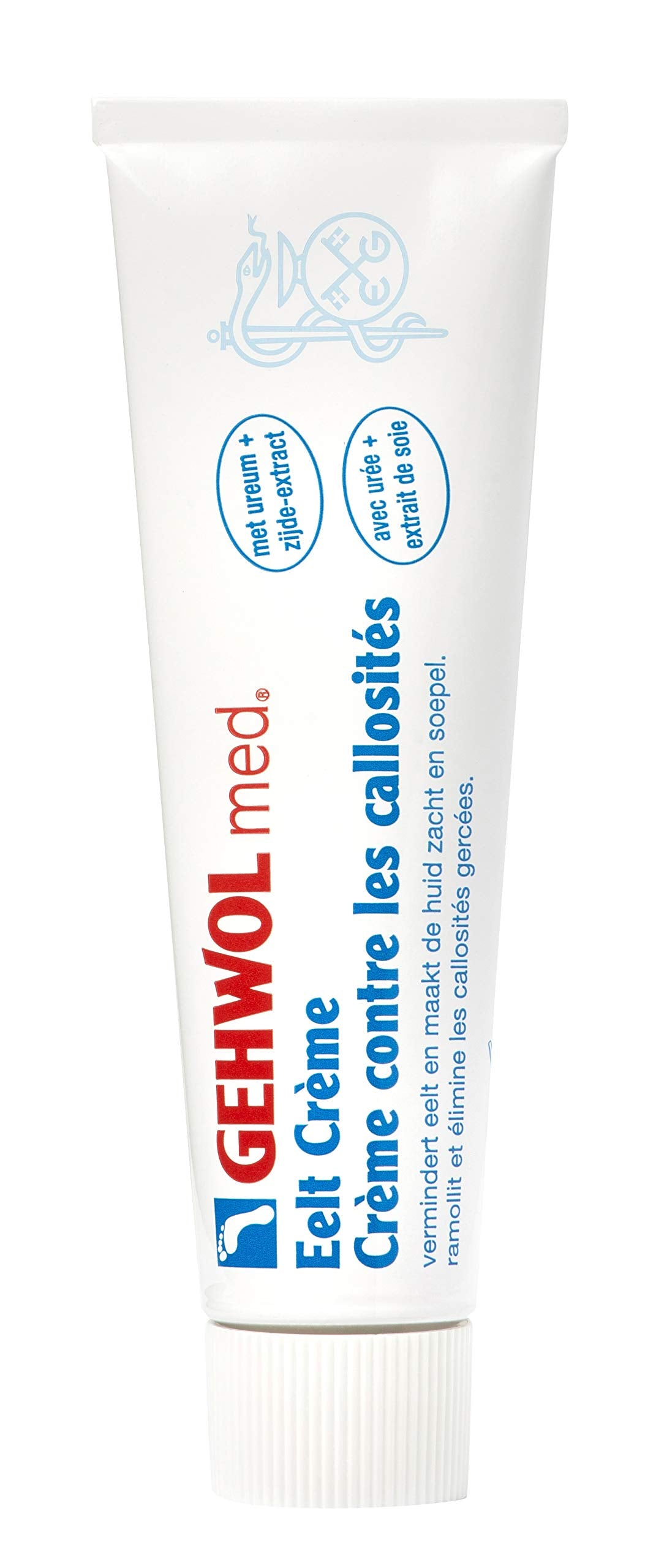 GEHWOL cream texture close-up demonstrating smooth emollient consistency for softening