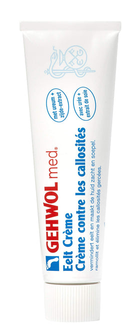 GEHWOL cream texture close-up demonstrating smooth emollient consistency for softening
