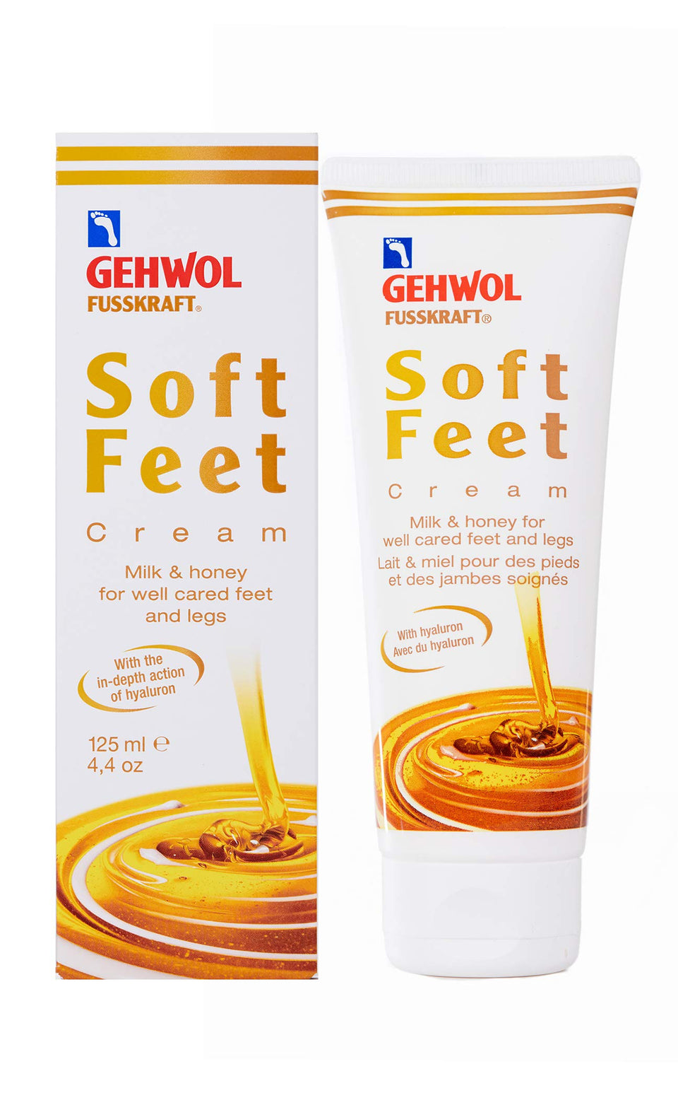 GEHWOL Soft Feet Cream front tub showing label and 4.4 oz size for quick identification and care benefit
