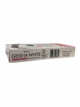 Geisha White bar in hand lathered with foam demonstrating effective cleansing action and comfortable grip