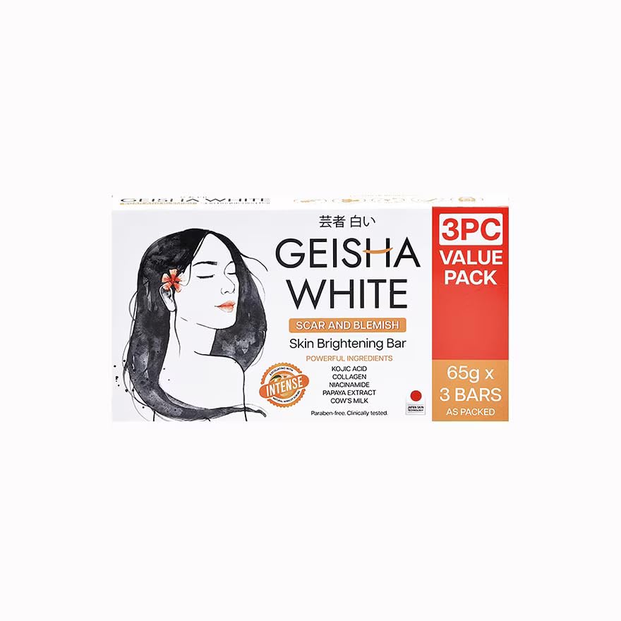 Geisha White soap bar texture close-up highlighting gentle exfoliation