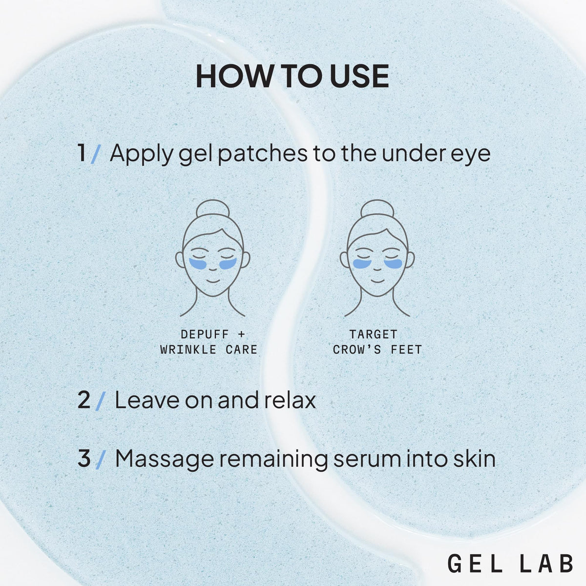 Gel Lab patches on bathroom counter in morning routine, effortless daily use benefit
