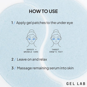 Gel Lab patches on bathroom counter in morning routine, effortless daily use benefit