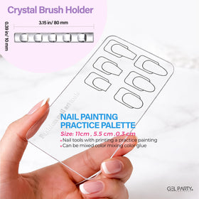 GEL PARTY cleaning brush bristles shown cleaning nail edges for neater finishes