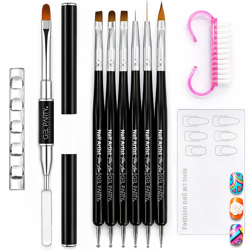 GEL PARTY front packaging showing complete 10-piece kit for professional results