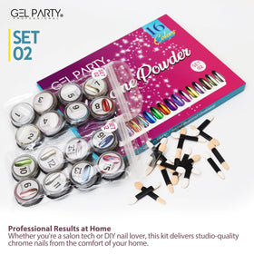 GEL PARTY open palette with 16 pots displayed for creative variety