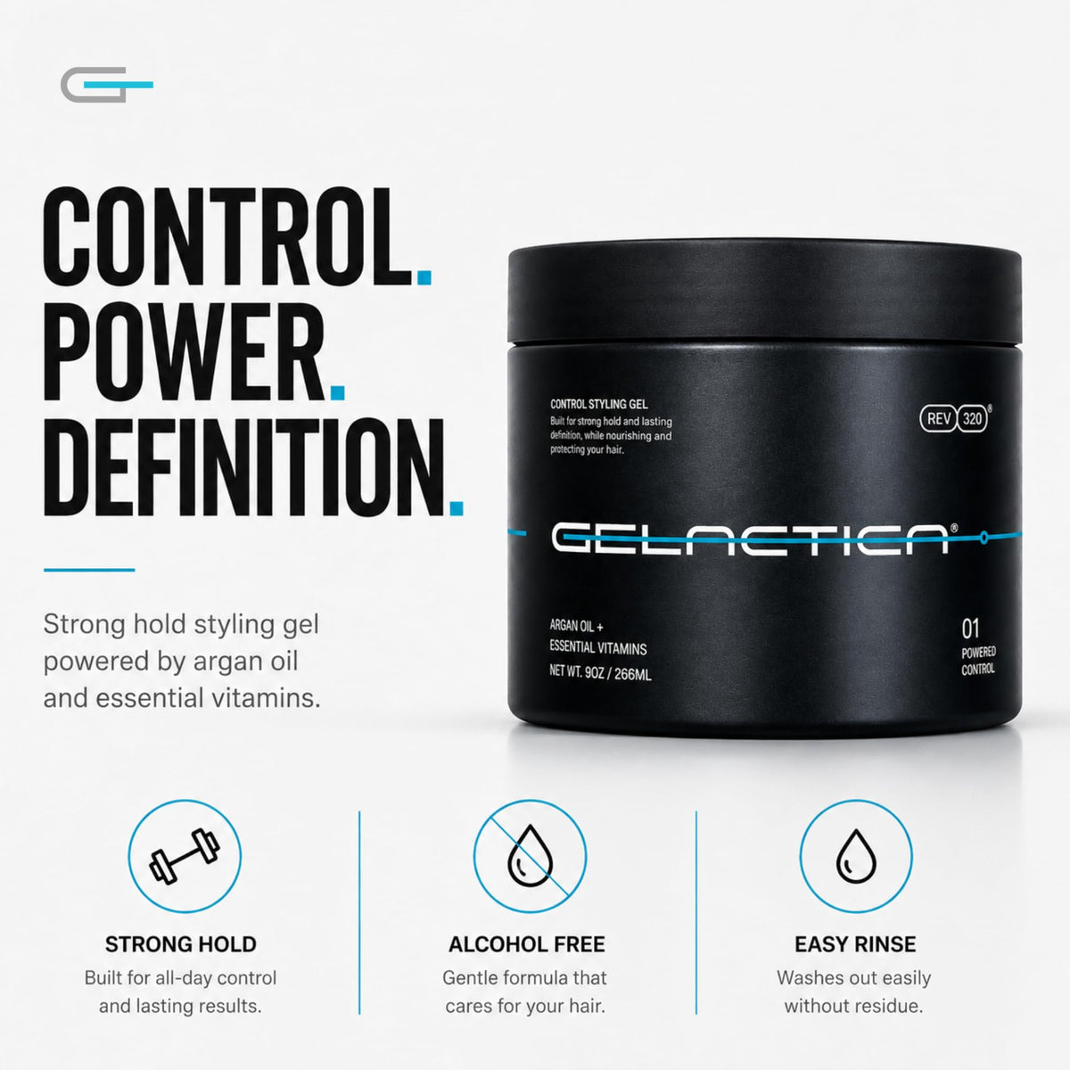 Gelactica gel in hand during application demonstrating effortless styling