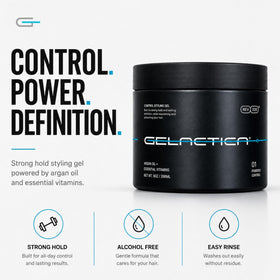 Gelactica gel in hand during application demonstrating effortless styling