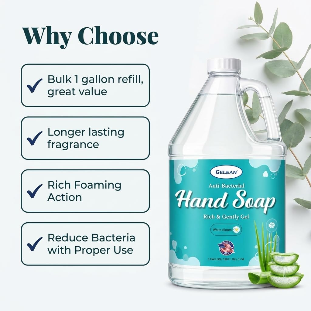 GELEAN gallon compared to small bottle showing long-lasting bulk benefit