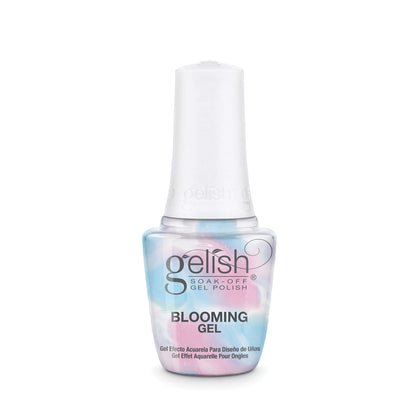 Gelish Blooming Gel front packaging showing product information and compact bottle benefit