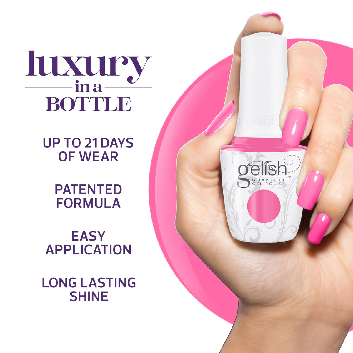 Gelish brush stroke texture of Don’t Be A Tease showing smooth, even coverage