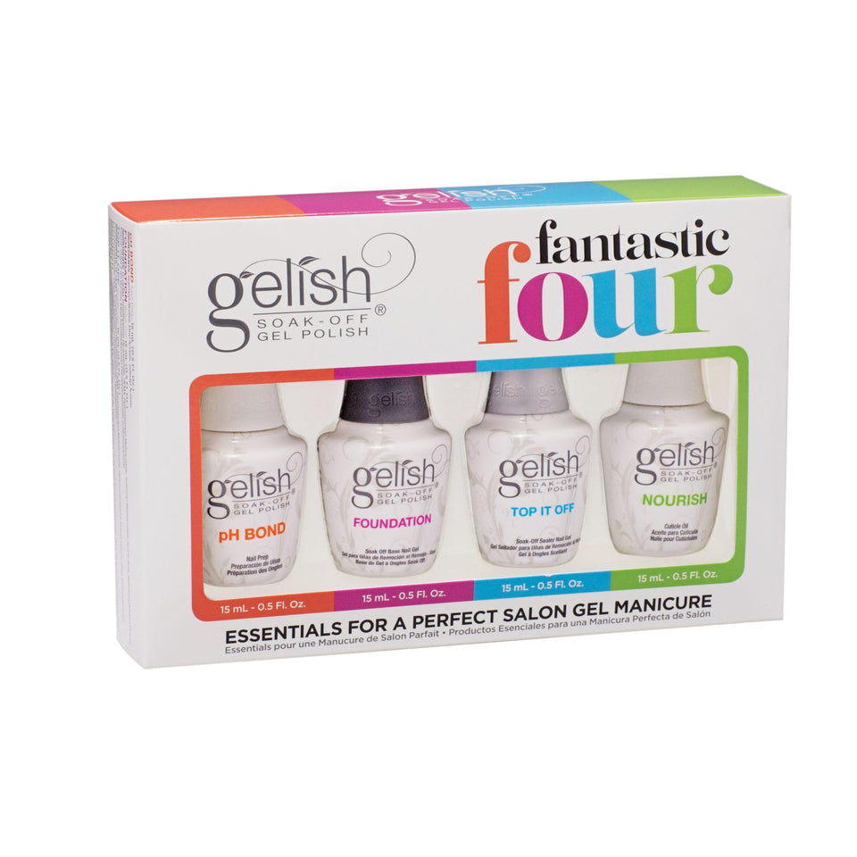 Gelish front packaging showing all four kit items and clear labeling for easy selection